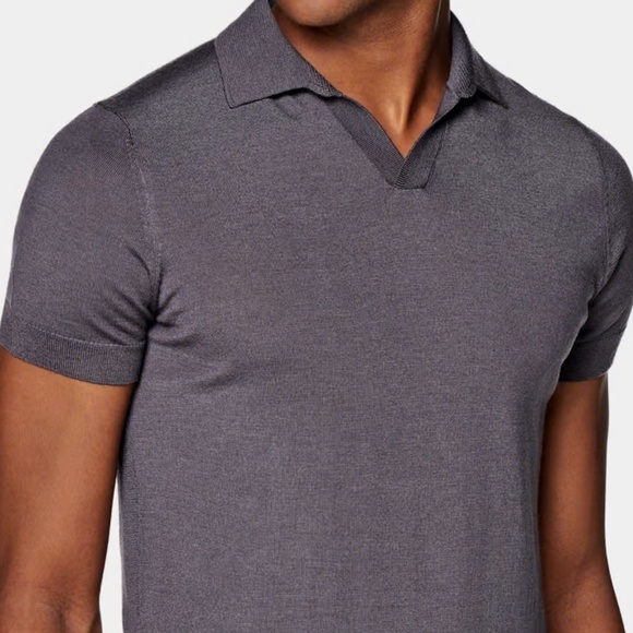 Purple Merino Buttonless Polo - S - Picture 12 of 14